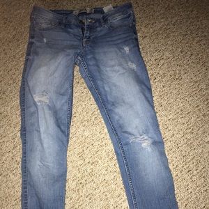 Super skinny blue jeans